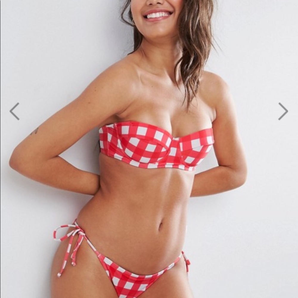 ASOS | Red Gingham Bikini Set